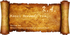 Keszi Annamária névjegykártya